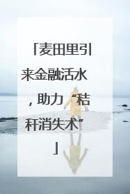 麦田里引来金融活水，助力“秸秆消失术”