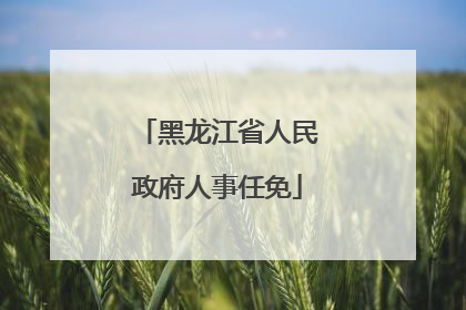 黑龙江省人民政府人事任免
