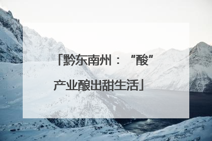 黔东南州：“酸”产业酿出甜生活