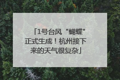 1号台风“蝴蝶”正式生成！杭州接下来的天气很复杂