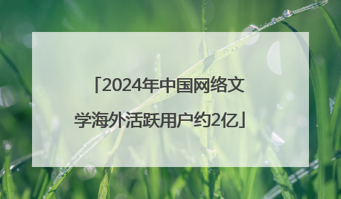 2024年中国网络文学海外活跃用户约2亿