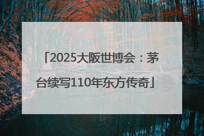 2025大阪世博会：茅台续写110年东方传奇