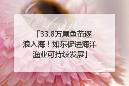 33.8万尾鱼苗逐浪入海！如东促进海洋渔业可持续发展