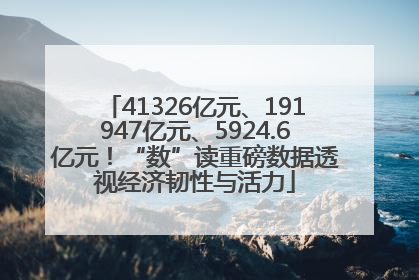 41326亿元、191947亿元、5924.6亿元！“数”读重磅数据透视经济韧性与活力