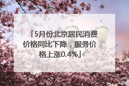 5月份北京居民消费价格同比下降，服务价格上涨0.4%