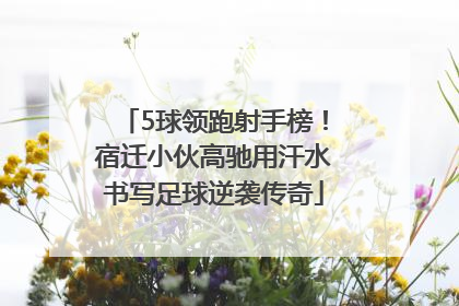 5球领跑射手榜！宿迁小伙高驰用汗水书写足球逆袭传奇