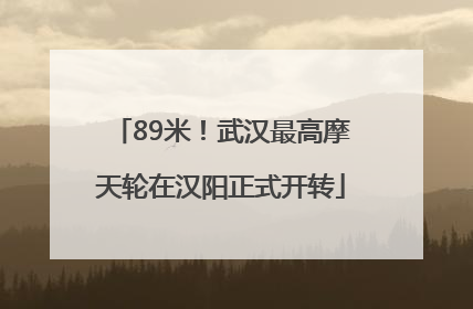 89米！武汉最高摩天轮在汉阳正式开转