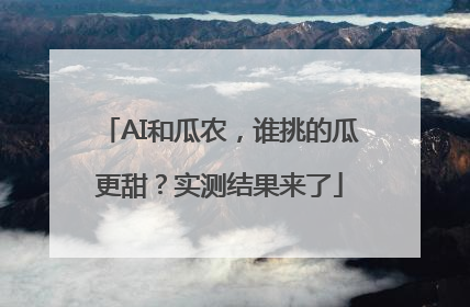 AI和瓜农，谁挑的瓜更甜？实测结果来了